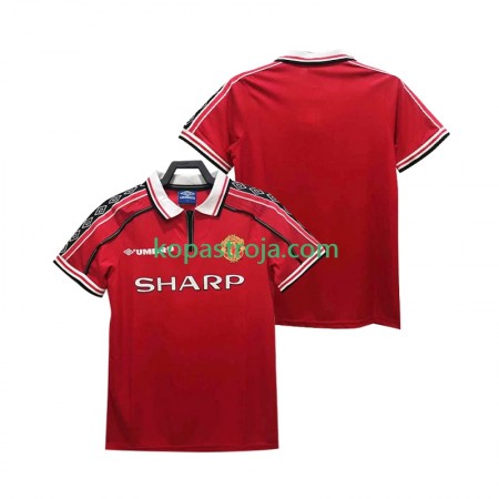 Billiga Fotbollströjor Manchester United 1999 Retro Hemma tröja 1998 Kortärmad